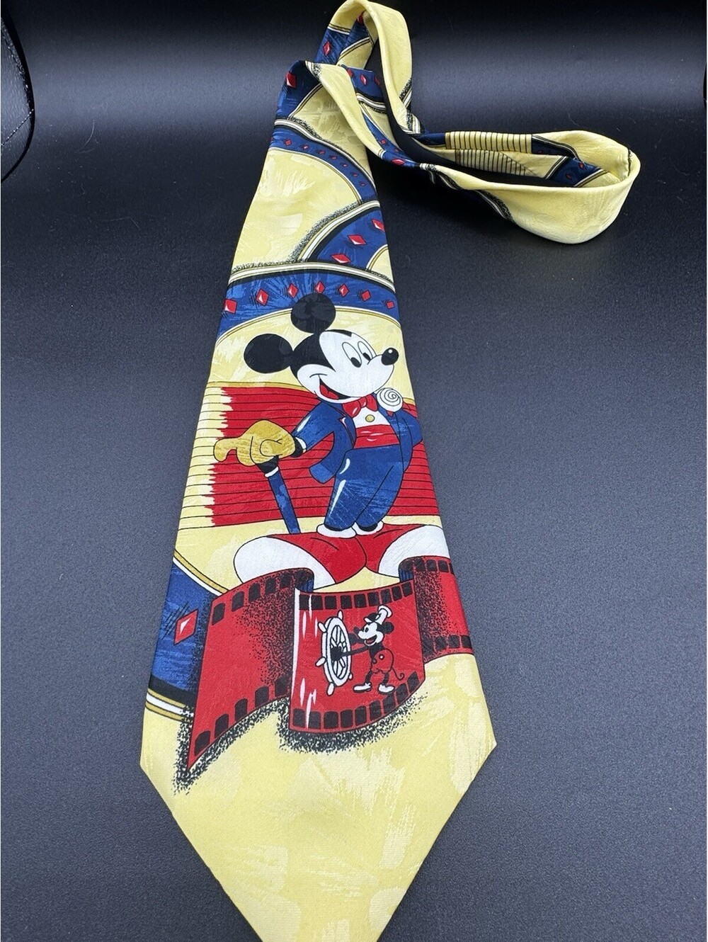 Vintage Mickey Unlimited Mickey Mouse Film Reel Tuxedo Disney Tie Polyester
